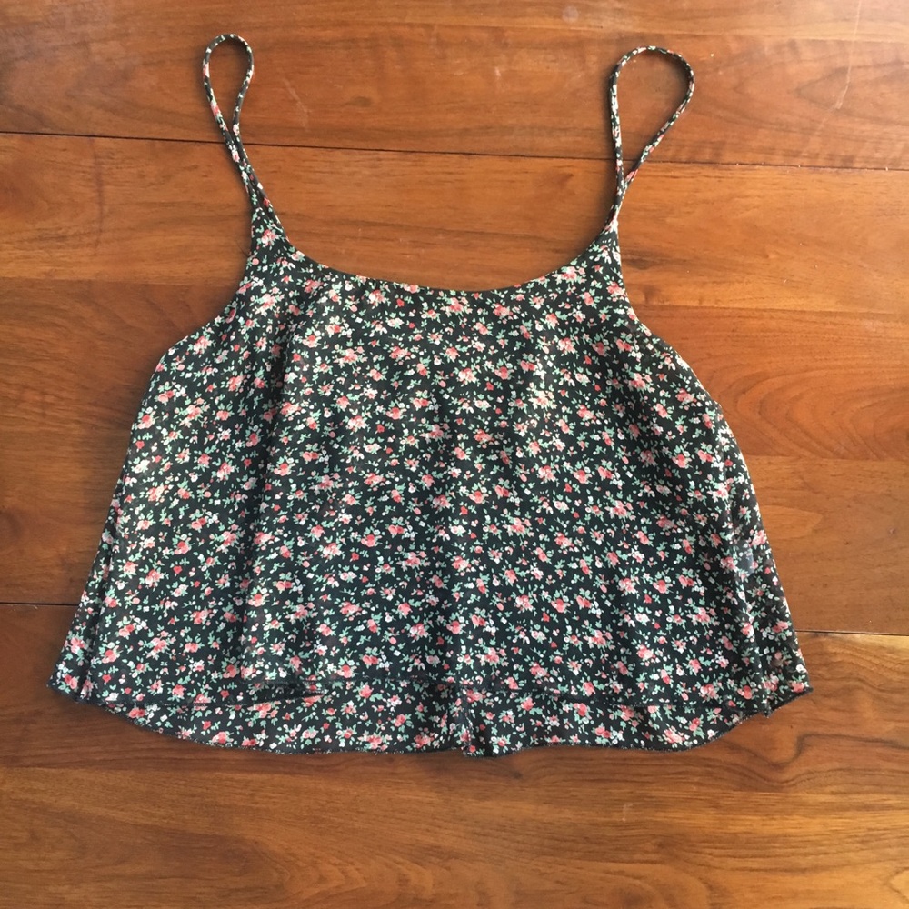 Forever 21 floral cropped tank top